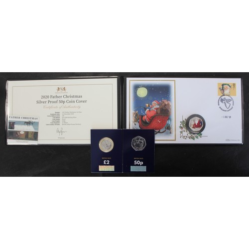 2134 - Gibraltar & British Indian Ocean Territory 2020 Christmas coins (3) comprising BIOT silver proof... 