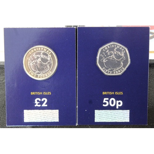 2134 - Gibraltar & British Indian Ocean Territory 2020 Christmas coins (3) comprising BIOT silver proof... 