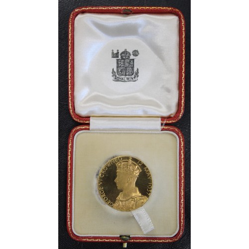 2013 - 1937 Coronation Medal, George VI, official Royal Mint issue struck in gold. Obv. crowned and draped ... 