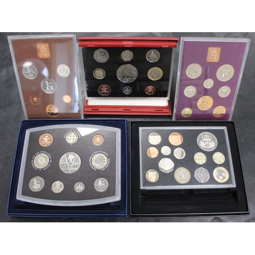 2172 - Royal Mint pre-decimal and decimal year sets (5) comprising 1970, 1974, 2001, 2002 & 2010. The 2... 