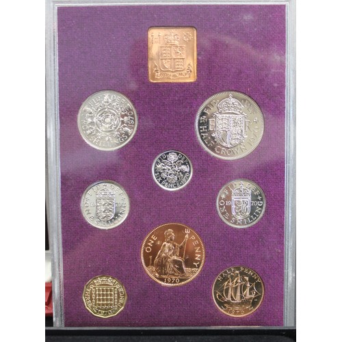 2172 - Royal Mint pre-decimal and decimal year sets (5) comprising 1970, 1974, 2001, 2002 & 2010. The 2... 