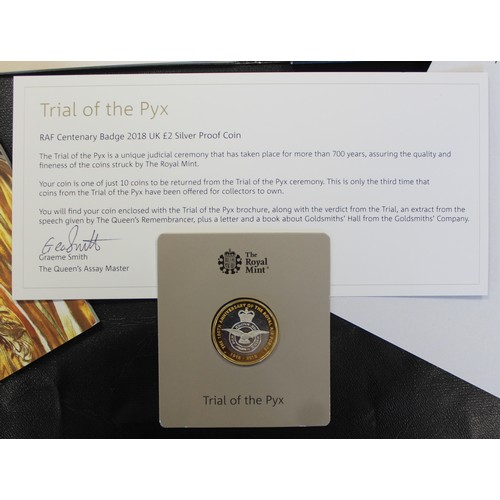 2194 - Trial of the Pyx 2018 Silver proof RAF £2 coin collection. Comprising all 5 in the RAF series includ... 