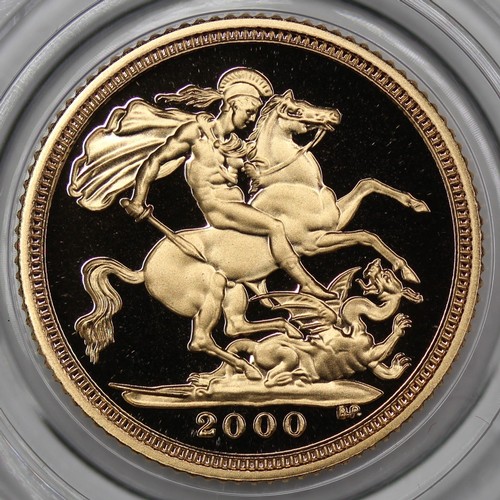 2019 - 2000 Proof half sovereign, Elizabeth II. nFDC. Cased with COA booklet and outer box.