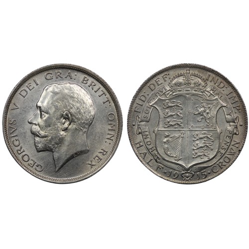 208 - 1915 Halfcrown, George V. Obv. bare head facing left, Rev. crowned shield in garter. Cleaned with ha... 