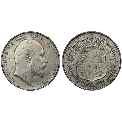 206 - 1902 Halfcrown, Edward VII. Obverse cleaned with some hairlines and some scratches. gVF/aEF otherwis... 