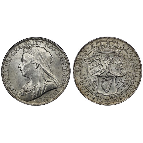 221 - 1898 Florin, Victoria. Obv. old veiled head, Rev. three shields of England, Scotland & Ireland w... 