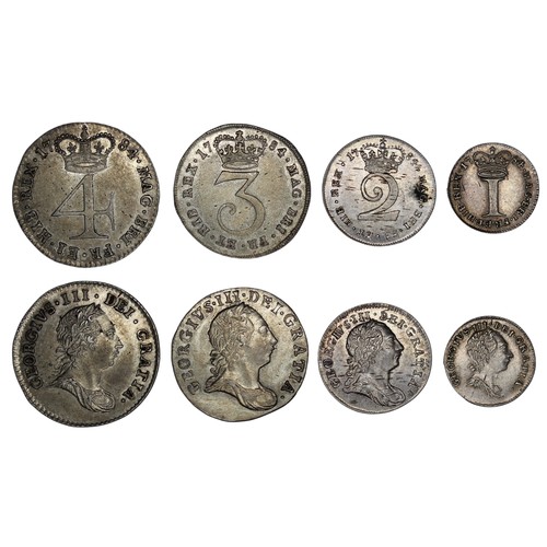 301 - 1784 Maundy Set, George III. A made set of uniform dates and of good match for tone for the age of t... 