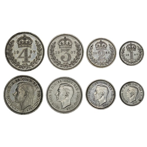 341 - 1937 Maundy Set, George VI. Obv. bare head left, Rev. crowned denominations dividing date. A well ma... 