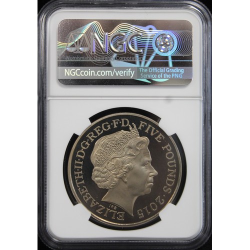 33 - 2015 Proof £5 coin commemorating the 200th Anniversary of the Battle of Waterloo. Graded NGC P... 