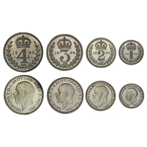 340 - 1934 Maundy Set, George V. Obv. bare head left, Rev. crowned denominations dividing date. A matched ... 