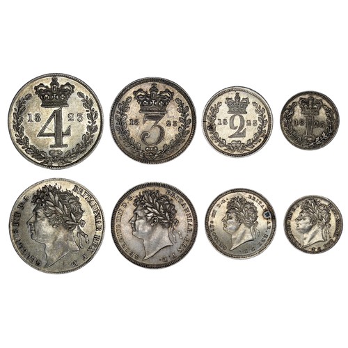 305 - 1823 Maundy Set, George IV. A made set uneven of tone, the twopence with notable spots. All wiped/cl... 