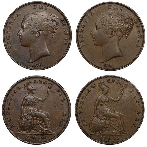 358 - Pennies (2) Victoria young head, copper issues and comprising 1841 OT no colon after REG & 1857 ... 