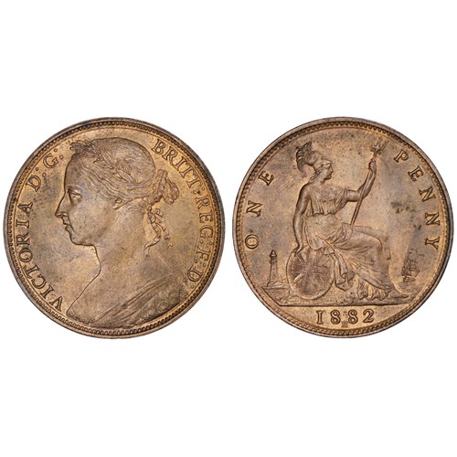 364 - 1882H Penny, Victoria, F115. Obv with young 