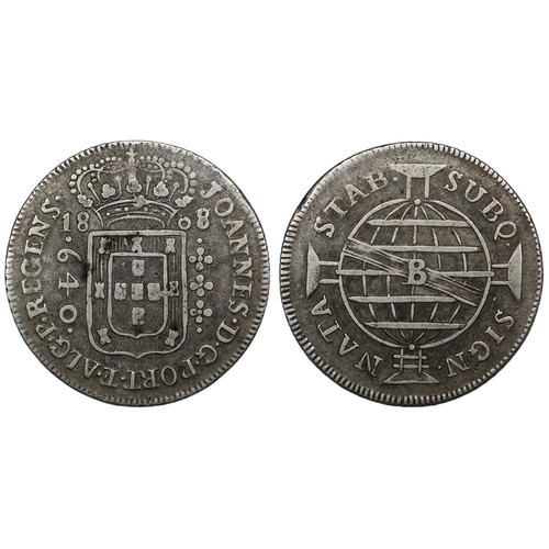 407 - Brazil, 1808/7 640 Reis with the overdate clear. gFine/nVF with main details clear.