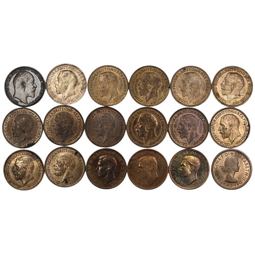 400 - Farthings (18), Edward VII to George VI comprising 1910, 1918, 1919 (4), 1924, 1926, 1931 (2), 1932,... 