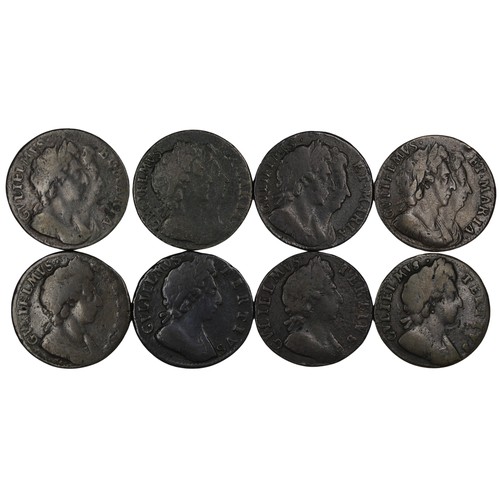 390 - Farthings (8), William & Mary and William III comprising 1694 (4), 1695, 1697, 1699 DIE & 17... 