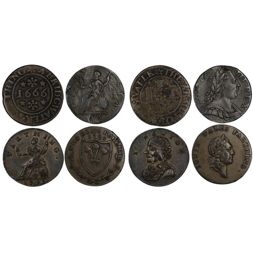 401 - Regional & contemporary forgery farthings (4) comprising 1666 Bridgewater farthing, 1775 George ... 