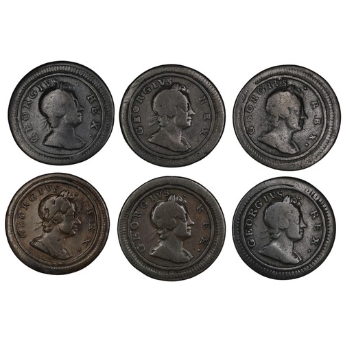 391 - Farthings (6), George I date run comprising 1719, 1720 ,1721, 1722, 1723 & 1724. All from long-t... 