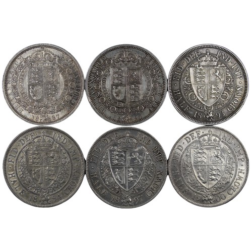 212 - Halfcrowns (6), Victoria Jubilee and old veiled heads comprising 1887 (2), 1893, 1894, 1897 & 19... 