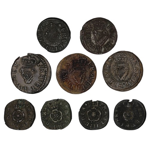 388 - Farthings (9), James I & Charles I, comprising Harrington type, Lennox type, Richmond type (2), ... 