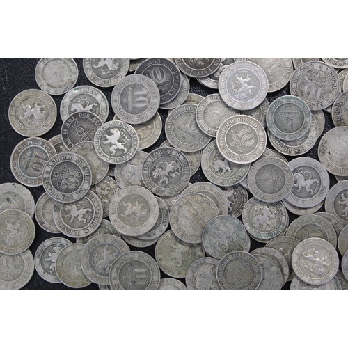 28 - Coins of Belgium. In excess of 175 19th century 5 & 10 Centimes (1861-1898). Mixed grades, gener... 