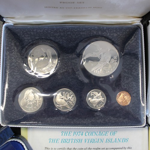 27 - Coins of Barbados & British Virgin Islands. Four proof coin sets comprising Barbados 1973 (2), B... 