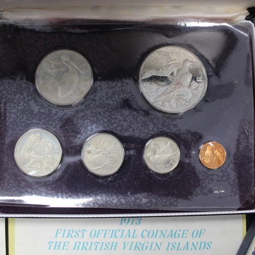 27 - Coins of Barbados & British Virgin Islands. Four proof coin sets comprising Barbados 1973 (2), B... 