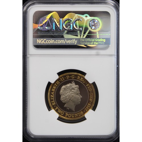 38 - 2015 Proof £2 coin commemorating the 800th Anniversary of the singing of the Magna Carta. Graded NGC... 