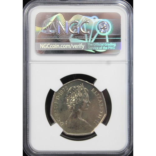 47 - 1972 Proof 50p. Graded NGC PF66 with only one example recorded higher in the NGC census.