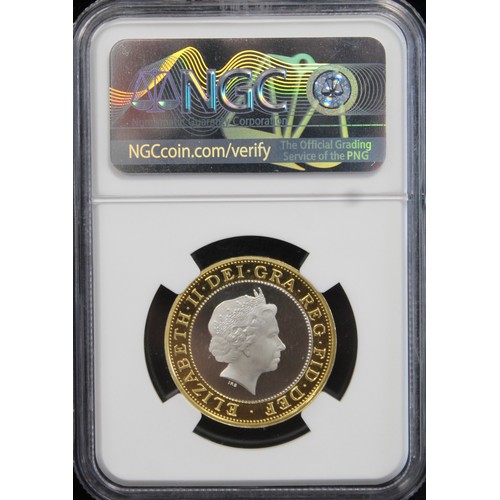 36 - 1999 Silver proof piedfort £2 with holographic finish struck for the Rugby World Cup. Graded NGC PF6... 