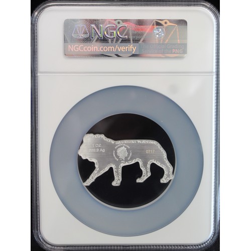 20 - Solomon Islands 2021 $2 1oz Silver reverse-proof featuring the African Lion. Graded NGC Reverse PF70... 