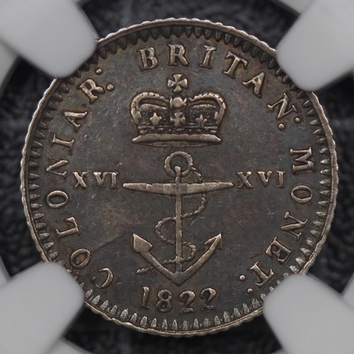 29 - British West Indies 1822 1/16 dollar, George III 