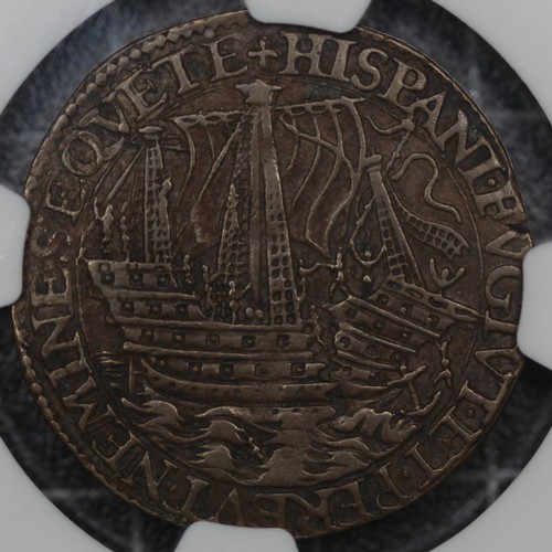 70 - Elizabeth I (1558-1603), Defeat of the Spanish Armada, 1588 copper jeton. Graded AU53BN with a cople... 