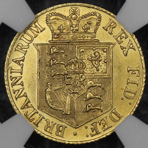 98 - 1817 Half Sovereign, George III. Graded NGC MS61+. A superb and lustrous example with the reverse pa... 