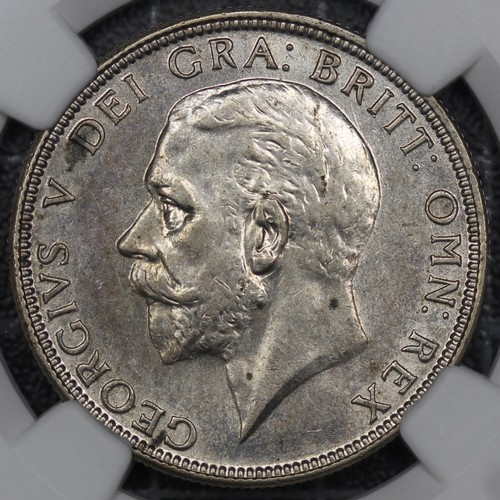 79 - 1928 Florin, George V. Obv. bare head facing left, Rev. cruciform shields with crowned sceptres. Gra... 