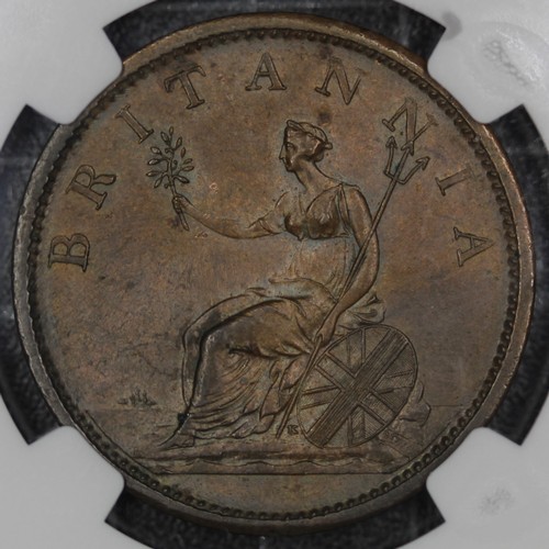 87 - 1807 Penny, George III. Graded NGC MS63BN and in a Gad Goldstuck collection holder. The obverse with... 