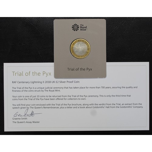 64 - Trial of the Pyx 2018 Silver proof RAF Lightning £2 coin. The Trial of the Pyx is an ancient and ann... 