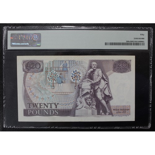 7 - Great Britain £20 Note, PMG Graded AU50. D.H.F. Somerset, B350 (S/N J39 990631).