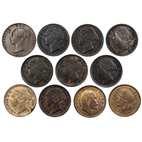 404 - Third Farthings (11), a full Victoria to George V date run comprising 1844, 1866, 1868, 1876, 1878, ... 