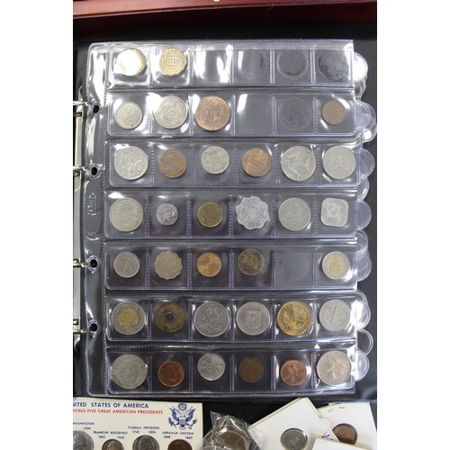 4 - A selection of UK & World coins in 5 albums with some loose and additionally a part-set of the C... 