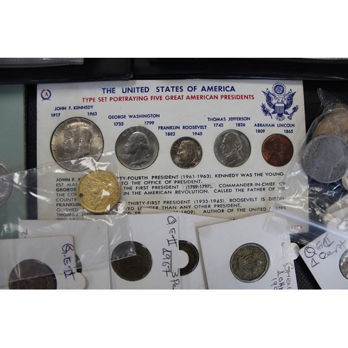 4 - A selection of UK & World coins in 5 albums with some loose and additionally a part-set of the C... 