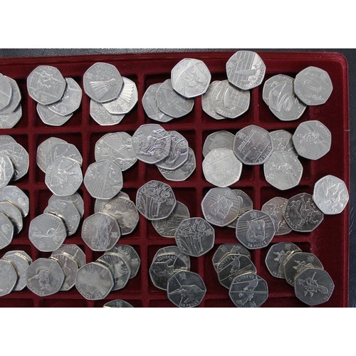 51 - Three complete sets of Olympic 2012 50p coins. All from circulation but lightly so and all free of a... 