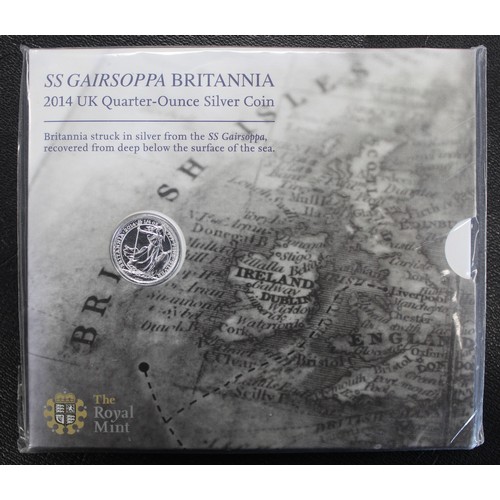 67 - 2014 SS Gairsoppa 1/4oz Britannia. Sealed as issued from the Royal Mint. Struck from wartime shipwre... 