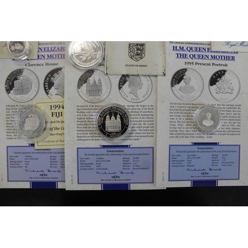 26 - UK & World silver assortment (8) comprising 2012 1oz Birtannia, 1993 Alderney proof £1, 1994 Fij... 