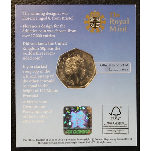 50 - 2009 Blue Peter Olympic 50p in original card of issue. Scarce issue minted in celebration of the win... 