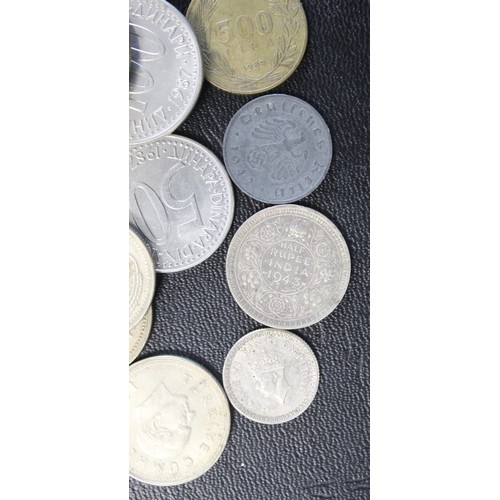 6 - A small selection of approx. ½kg mixed world coins including a couple of British Indian silver small... 