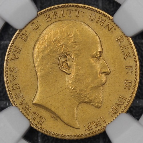 102 - 1902 Matt Proof Sovereign, Edward VII. Graded NGC PF61 Matte. A most attractive example with rich go... 