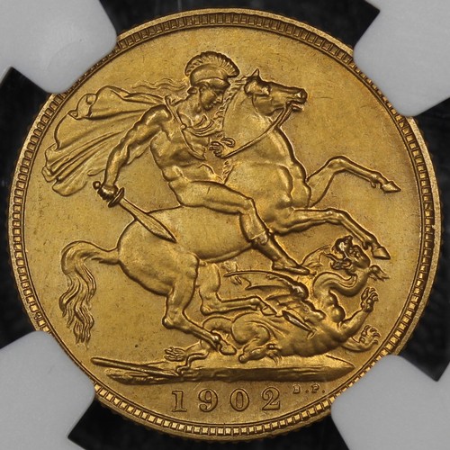 102 - 1902 Matt Proof Sovereign, Edward VII. Graded NGC PF61 Matte. A most attractive example with rich go... 