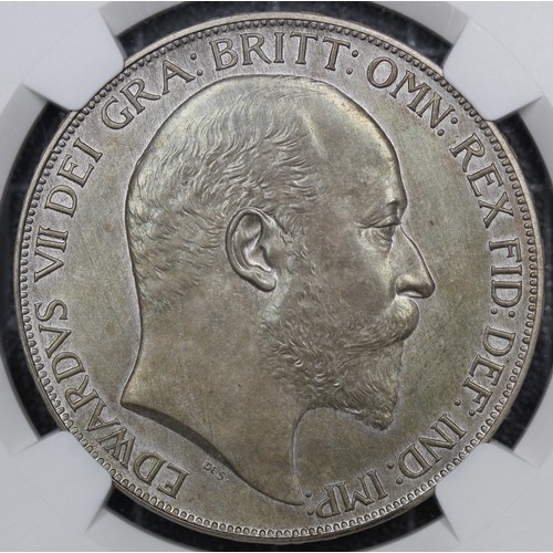 75 - 1902 Matt Proof Crown, Edward VII. Graded NGC PF64 Matte, attractively toned and scarce in such a gr... 