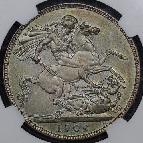 75 - 1902 Matt Proof Crown, Edward VII. Graded NGC PF64 Matte, attractively toned and scarce in such a gr... 